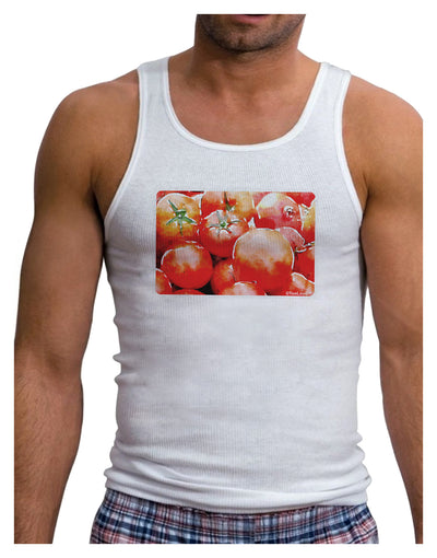 Watercolor Tomatoes Mens Ribbed Tank Top-Mens Ribbed Tank Top-TooLoud-White-Small-Davson Sales