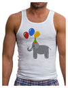 Cute Elephant with Balloons Mens Ribbed Tank Top-Mens Ribbed Tank Top-TooLoud-White-Small-Davson Sales
