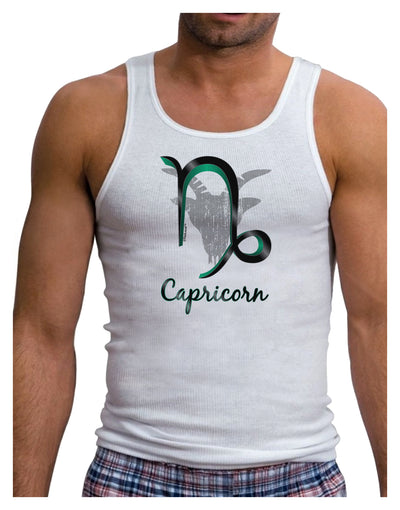 Capricorn Symbol Mens Ribbed Tank Top-Mens Ribbed Tank Top-TooLoud-White-Small-Davson Sales