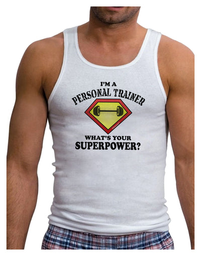 Personal Trainer - Superpower Mens Ribbed Tank Top-Mens Ribbed Tank Top-TooLoud-White-Small-Davson Sales