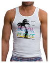 Beach Please - Summer Colors with Palm Trees Mens Ribbed Tank Top-Mens Ribbed Tank Top-TooLoud-White-Small-Davson Sales