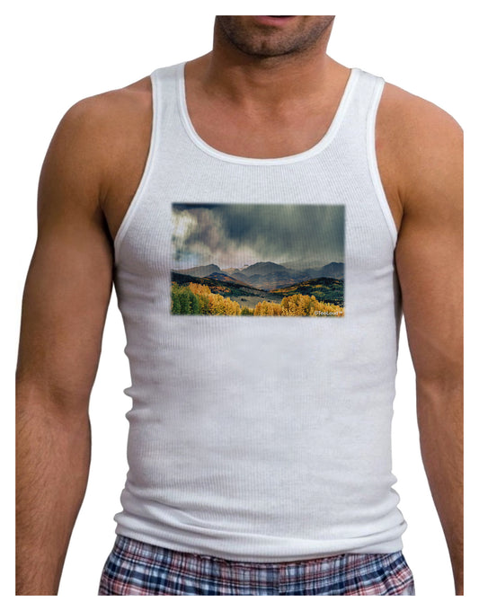 Colorado Mountain Scene Photo Mens Ribbed Tank Top-Mens Ribbed Tank Top-TooLoud-White-Small-Davson Sales