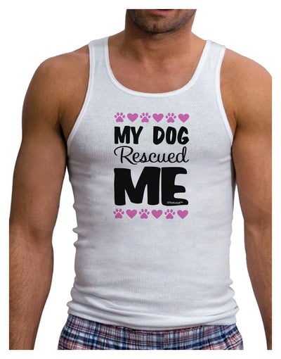 My Dog Rescued Me Mens Ribbed Tank Top-Mens Ribbed Tank Top-TooLoud-White-Small-Davson Sales