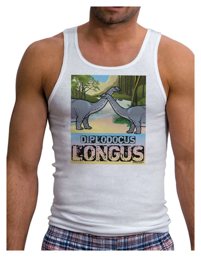 Diplodocus Longus - With Name Mens Ribbed Tank Top-Mens Ribbed Tank Top-TooLoud-White-Small-Davson Sales