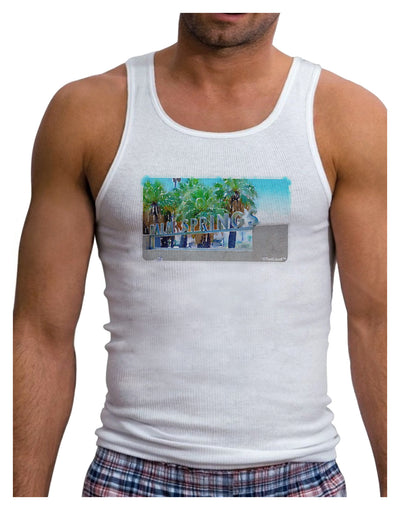 Palm Springs Watercolor Mens Ribbed Tank Top-Mens Ribbed Tank Top-TooLoud-White-Small-Davson Sales