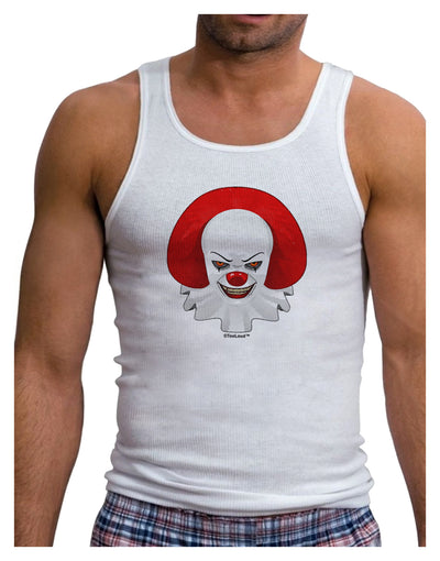 Scary Clown Watercolor Mens Ribbed Tank Top-Mens Ribbed Tank Top-TooLoud-White-Small-Davson Sales