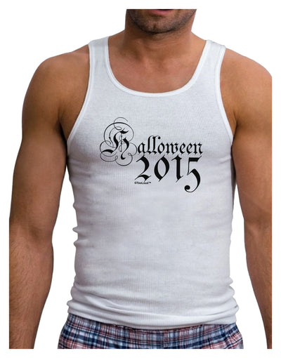 Halloween Current Year Script Text Mens Ribbed Tank Top-Mens Ribbed Tank Top-TooLoud-White-Small-Davson Sales