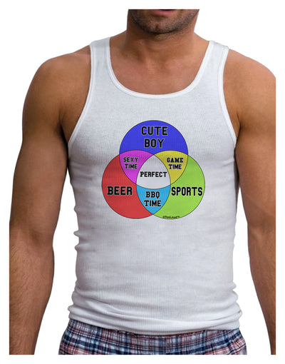 Beer Boy and Sports Diagram Mens Ribbed Tank Top-Mens Ribbed Tank Top-TooLoud-White-Small-Davson Sales