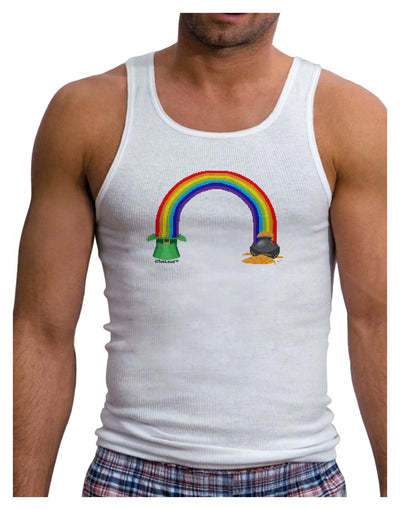 Pixel Pot of Gold Mens Ribbed Tank Top-Mens Ribbed Tank Top-TooLoud-White-Small-Davson Sales