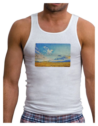 Garden of the Gods Watercolor Mens Ribbed Tank Top-Mens Ribbed Tank Top-TooLoud-White-Small-Davson Sales