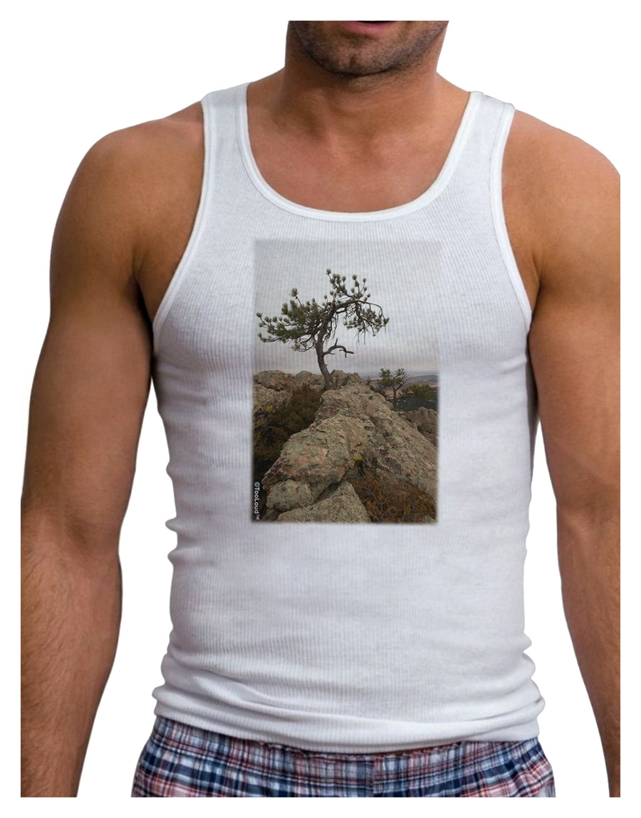 Stone Tree Colorado Mens Ribbed Tank Top by TooLoud-Mens Ribbed Tank Top-TooLoud-White-Small-Davson Sales