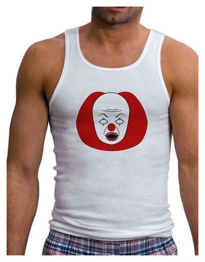 Scary Face Clown - Halloween Mens Ribbed Tank Top-Mens Ribbed Tank Top-TooLoud-White-Small-Davson Sales