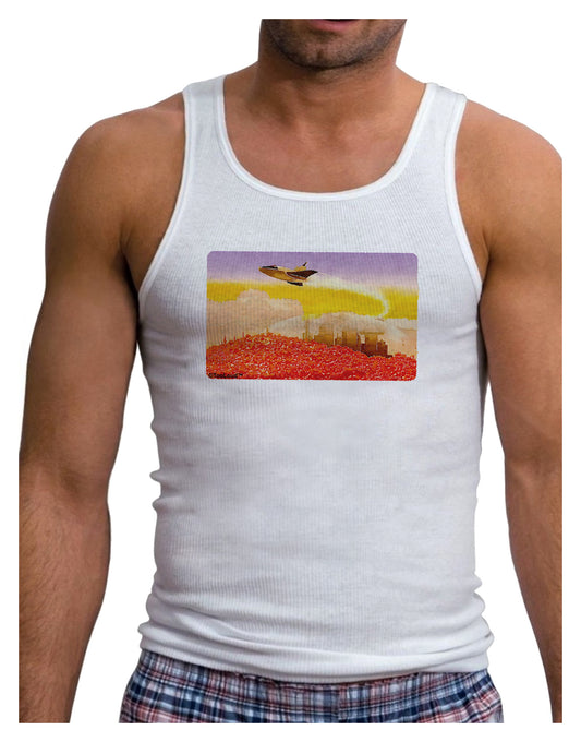 Planet Mars Watercolor Mens Ribbed Tank Top-Mens Ribbed Tank Top-TooLoud-White-Small-Davson Sales