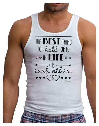 The Best Thing to Hold Onto in Life is Each Other Mens Ribbed Tank Top-Mens Ribbed Tank Top-TooLoud-White-Small-Davson Sales