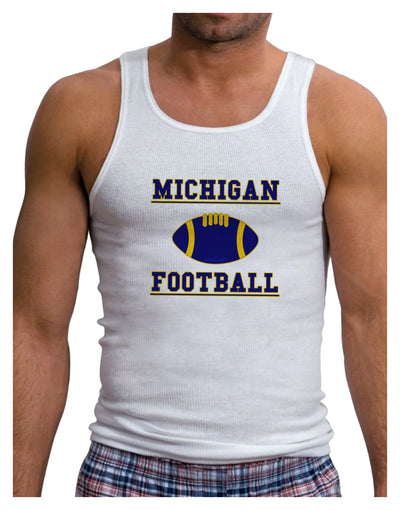 Michigan Football Mens Ribbed Tank Top by TooLoud-Mens Ribbed Tank Top-TooLoud-White-Small-Davson Sales