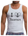 I Love Heart Anchor Seamen Mens Ribbed Tank Top