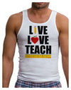 Live Love Teach Mens Ribbed Tank Top-Mens Ribbed Tank Top-TooLoud-White-Small-Davson Sales