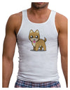 Kawaii Standing Puppy Mens Ribbed Tank Top-Mens Ribbed Tank Top-TooLoud-White-Small-Davson Sales