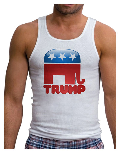 TooLoud Trump Bubble Symbol Mens Ribbed Tank Top-Mens Ribbed Tank Top-TooLoud-White-Small-Davson Sales