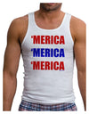 Merica Merica Merica - Red and Blue Mens Ribbed Tank Top-Mens Ribbed Tank Top-TooLoud-White-Small-Davson Sales