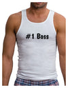 #1 Boss Text - Boss Day Mens Ribbed Tank Top-Mens Ribbed Tank Top-TooLoud-White-Small-Davson Sales
