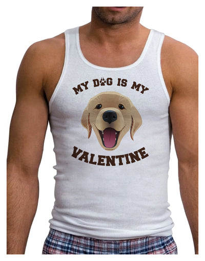 My Dog is my Valentine Gold Yellow Mens Ribbed Tank Top-Mens Ribbed Tank Top-TooLoud-White-Small-Davson Sales