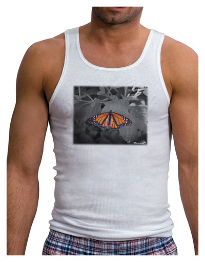 Monarch Butterfly Photo Mens Ribbed Tank Top-Mens Ribbed Tank Top-TooLoud-White-Small-Davson Sales