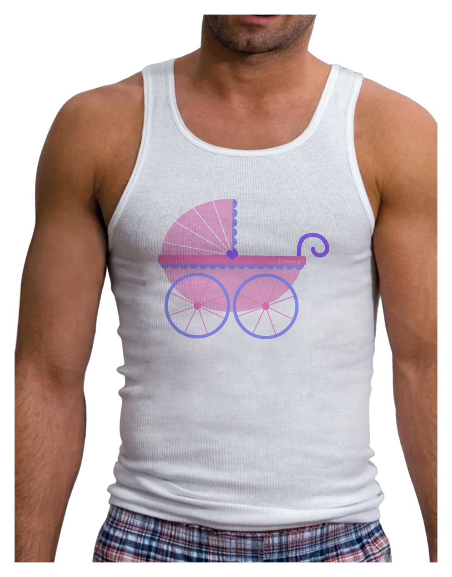 Baby Girl Carriage Mens Ribbed Tank Top-Mens Ribbed Tank Top-TooLoud-White-Small-Davson Sales