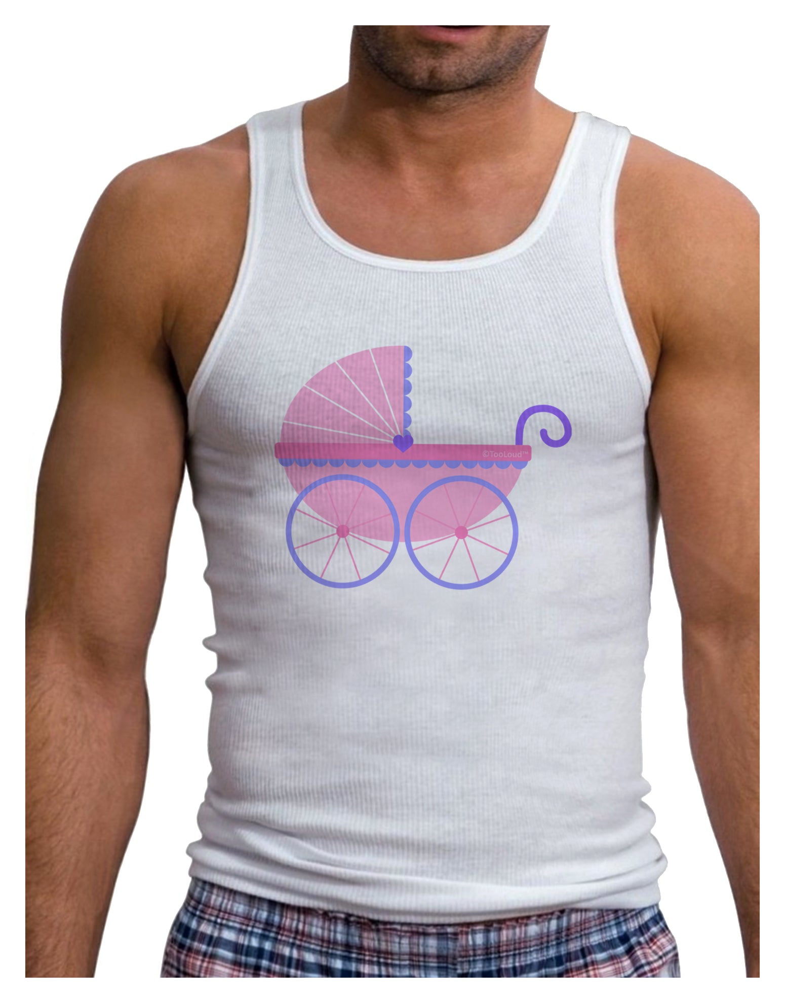 Baby Girl Carriage Mens Ribbed Tank Top-Mens Ribbed Tank Top-TooLoud-White-Small-Davson Sales