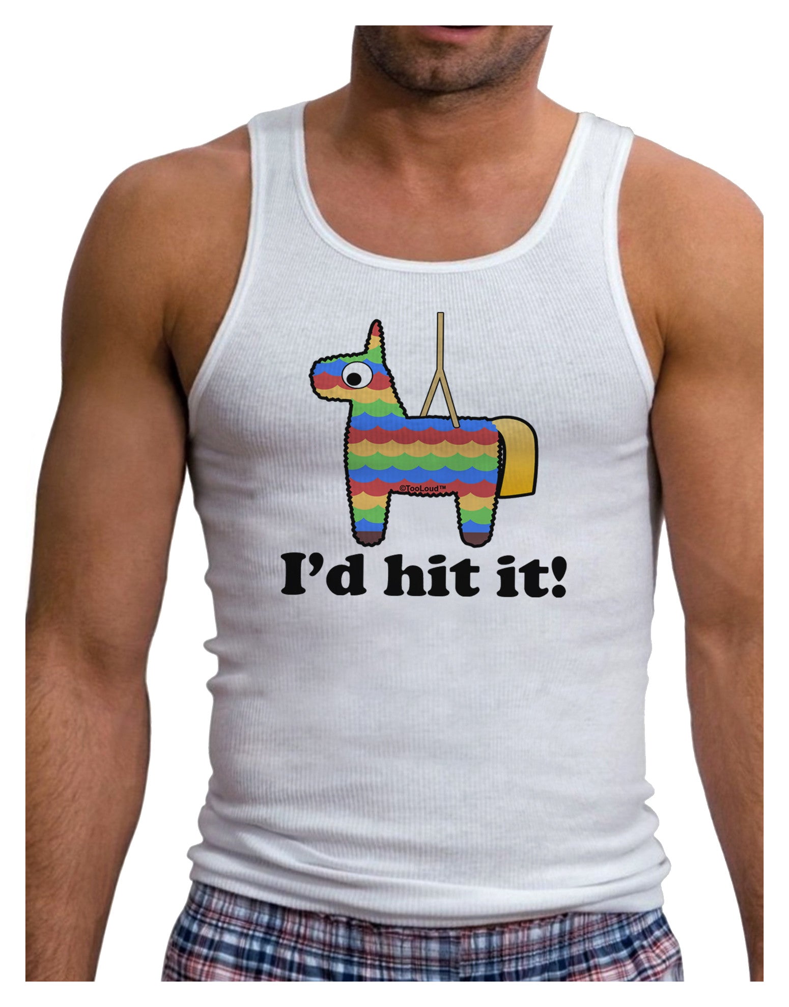 I'd Hit it - Funny Pinata Design Mens Ribbed Tank Top-Mens Ribbed Tank Top-TooLoud-White-Small-Davson Sales