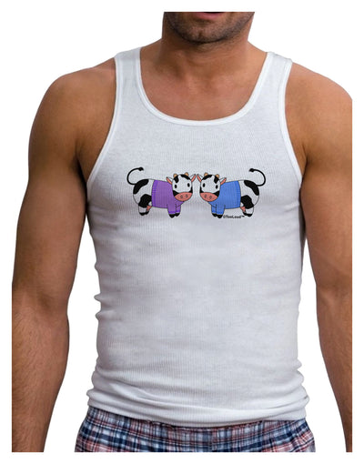 Cute Pair of Sweater Cows Mens Ribbed Tank Top-Mens Ribbed Tank Top-TooLoud-White-Small-Davson Sales