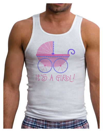 It's a Girl - Baby Carriage Mens Ribbed Tank Top-Mens Ribbed Tank Top-TooLoud-White-Small-Davson Sales