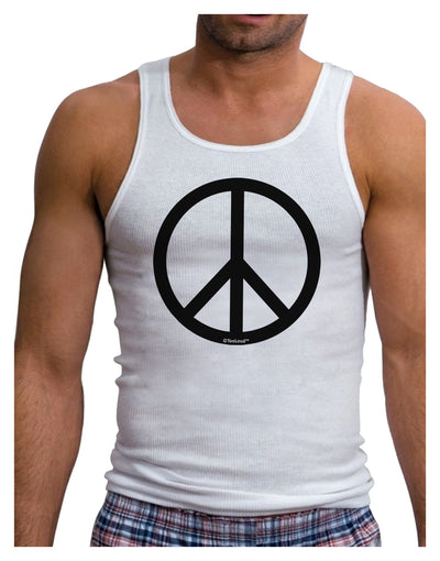 Peace Sign Symbol Mens Ribbed Tank Top-Mens Ribbed Tank Top-TooLoud-White-Small-Davson Sales