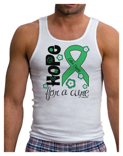 Hope for a Cure - Light Green Ribbon Celiac Disease - Flowers Mens Ribbed Tank Top-Mens Ribbed Tank Top-TooLoud-White-Small-Davson Sales