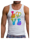 Peace and Love - Peace Heart Love Mens Ribbed Tank Top-Mens Ribbed Tank Top-TooLoud-White-Small-Davson Sales