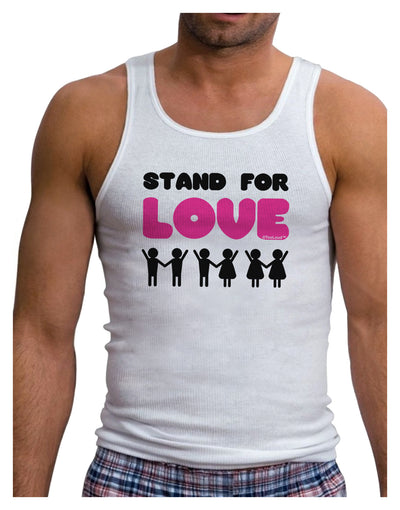 Stand For Love Pink Mens Ribbed Tank Top-Mens Ribbed Tank Top-TooLoud-White-Small-Davson Sales