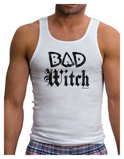 Bad Witch Distressed Mens Ribbed Tank Top-Mens Ribbed Tank Top-TooLoud-White-Small-Davson Sales