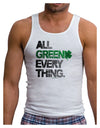 All Green Everything Distressed Mens Ribbed Tank Top-Mens Ribbed Tank Top-TooLoud-White-Small-Davson Sales
