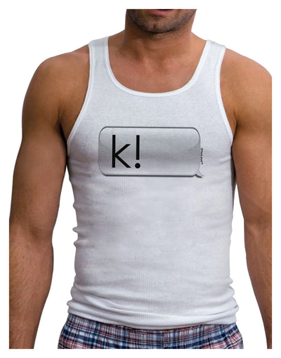 K Text Bubble Mens Ribbed Tank Top-Mens Ribbed Tank Top-TooLoud-White-Small-Davson Sales