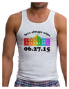 Love Always Wins with Date - Marriage Equality Mens Ribbed Tank Top-Mens Ribbed Tank Top-TooLoud-White-Small-Davson Sales