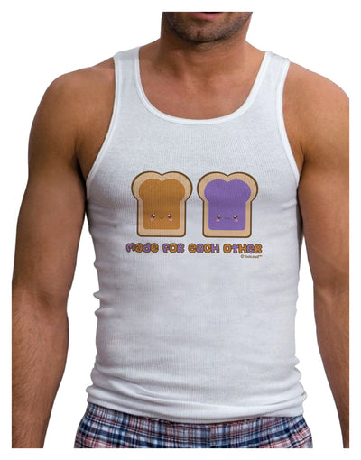 Cute PB and J Design - Made for Each Other Mens Ribbed Tank Top by TooLoud-Mens Ribbed Tank Top-TooLoud-White-Small-Davson Sales