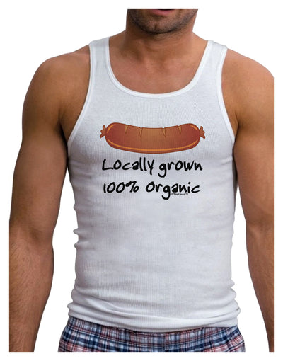 Locally Grown Organic Sausage Mens Ribbed Tank Top-Mens Ribbed Tank Top-TooLoud-White-Small-Davson Sales