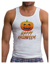 Jack-O-Lantern Watercolor Halloween Mens Ribbed Tank Top-Mens Ribbed Tank Top-TooLoud-White-Small-Davson Sales