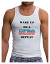 Wake Up Be A Hero Repeat Mens Ribbed Tank Top by TooLoud-Mens Ribbed Tank Top-TooLoud-White-Small-Davson Sales