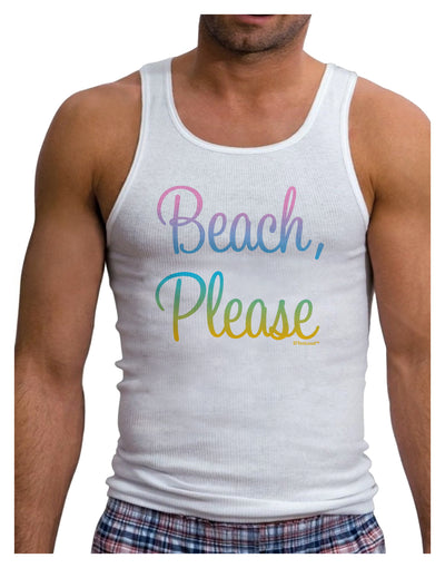 Beach Please - Summer Colors Mens Ribbed Tank Top-Mens Ribbed Tank Top-TooLoud-White-Small-Davson Sales