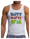 Happy Mardi Gras Text 2 Mens Ribbed Tank Top-Mens Ribbed Tank Top-TooLoud-White-Small-Davson Sales