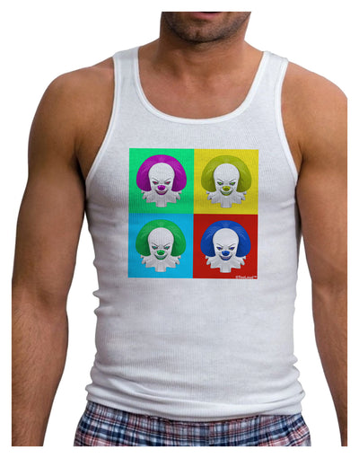 Clown Face Pop Art 2 Mens Ribbed Tank Top-Mens Ribbed Tank Top-TooLoud-White-Small-Davson Sales