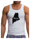 Maine - United States Shape Mens Ribbed Tank Top by TooLoud-Mens Ribbed Tank Top-TooLoud-White-Small-Davson Sales
