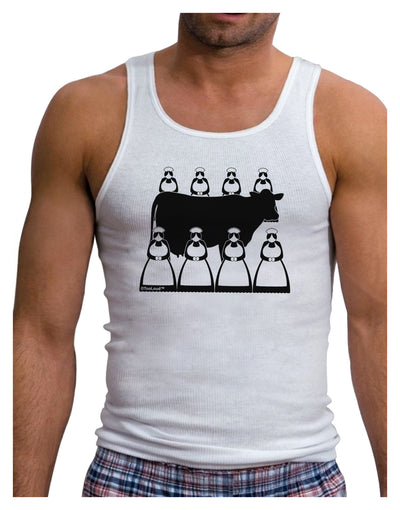 Eight Maids A Milking Mens Ribbed Tank Top-Mens Ribbed Tank Top-TooLoud-White-Small-Davson Sales