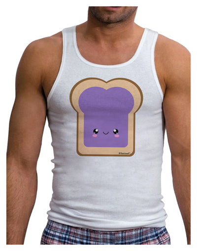 Cute Matching Design - PB and J - Jelly Mens Ribbed Tank Top by TooLoud-Mens Ribbed Tank Top-TooLoud-White-Small-Davson Sales